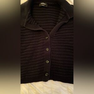 Black knit cropped cardigan